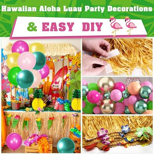 Hawaiian Luau Party Decor 169 Pcs Tropical Set