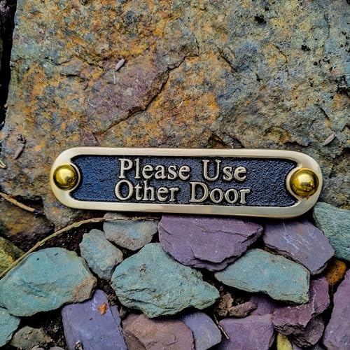 Please Use Other Door Solid Brass Sign