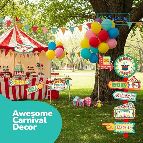 ArtCreativity Carnival Signs 20 Pack - Circus Decor