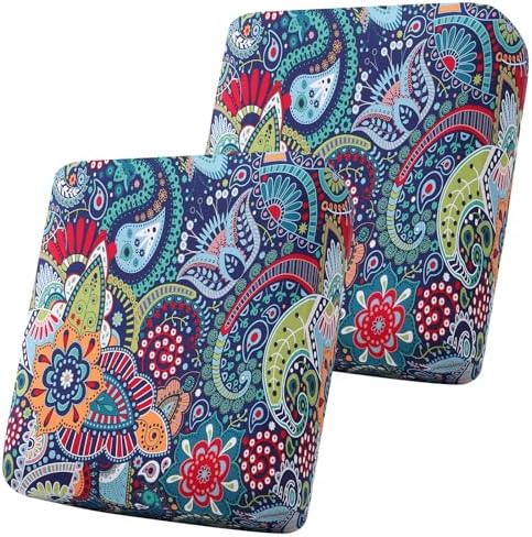 Smiry Printed Couch Cushion Covers 2 Pack Blue Green 1
