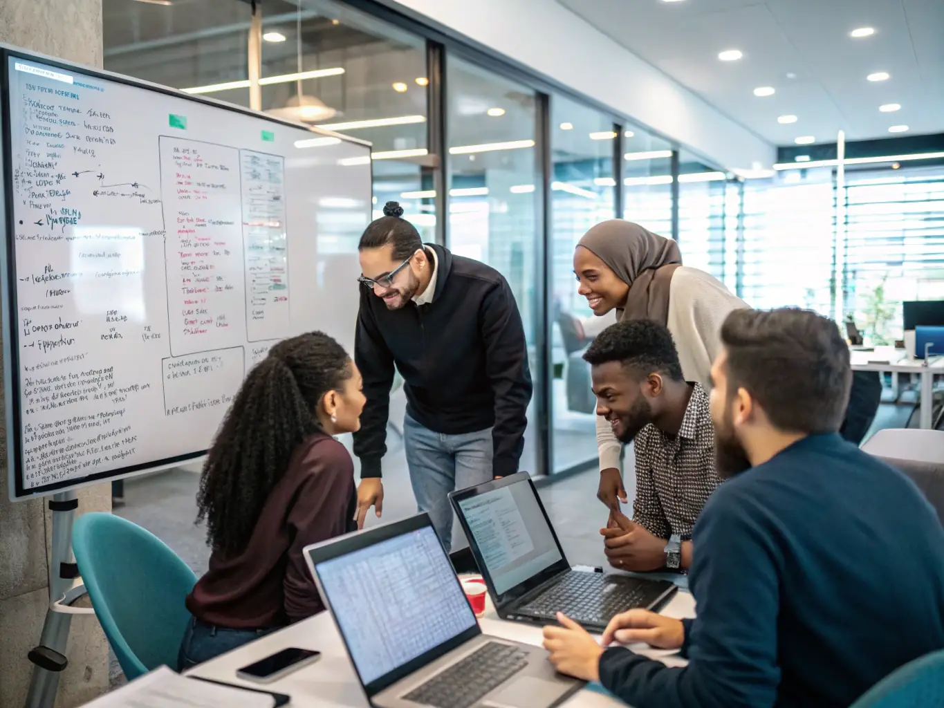 An image showcasing a team of engineers working on a complex software integration project, highlighting the seamless integration of technology solutions.